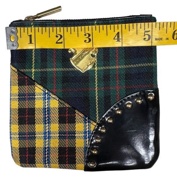MAC Noble Knights Collection Plaid Coin Purse Makeup Cosmetics Bag Tartan Studs - Picture 5 of 6